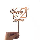 02- Cake Topper-Happy 21+ name