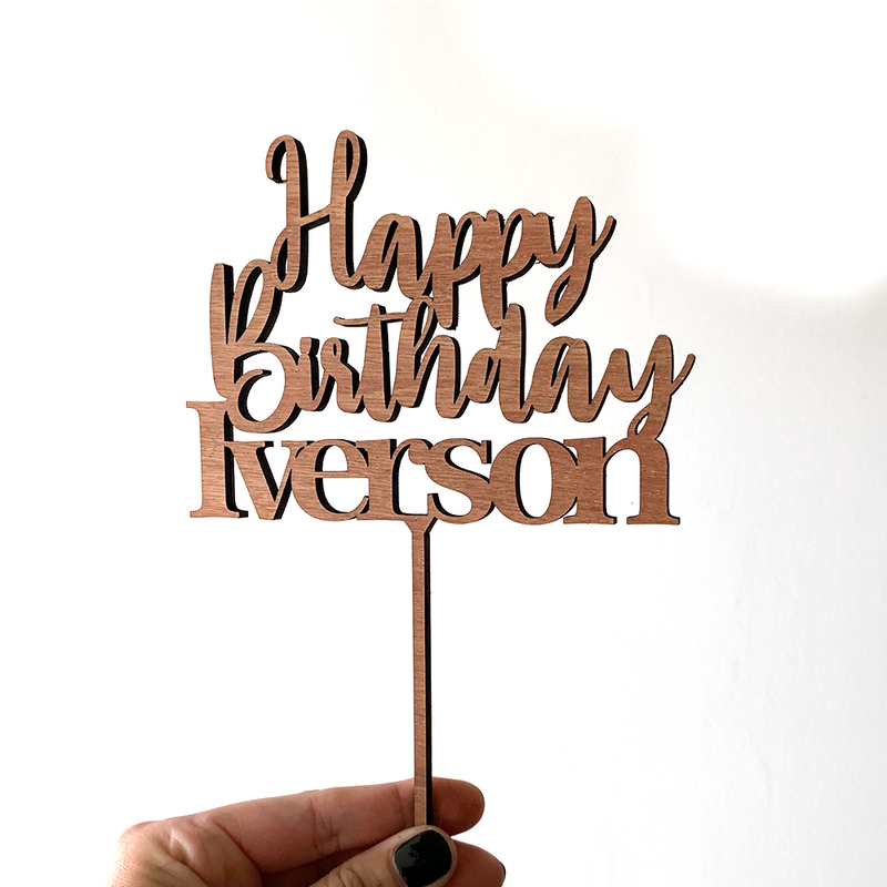 01-Cake topper Happy Birthday + name