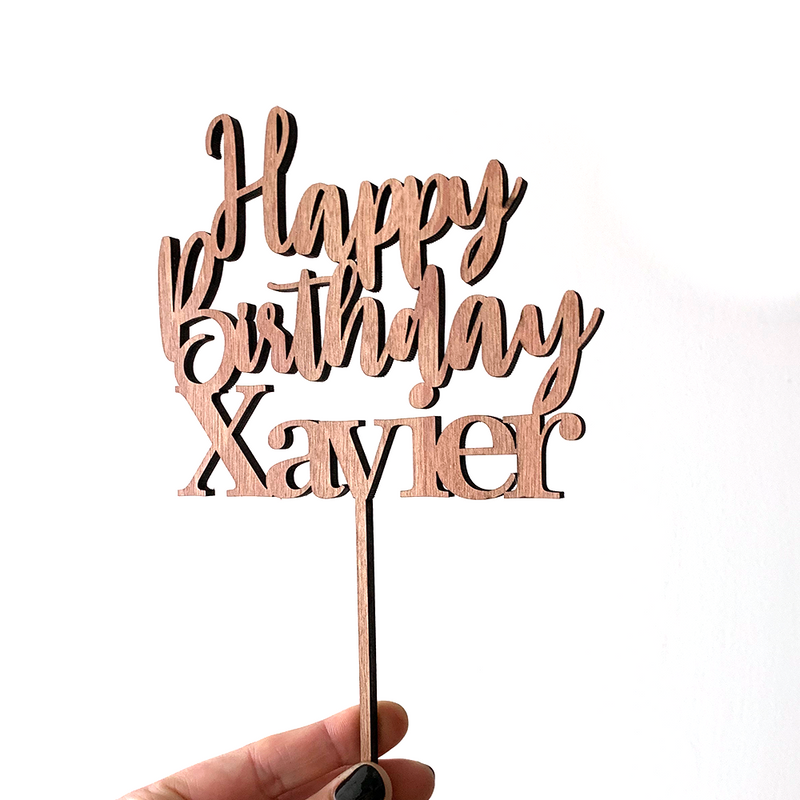 01-Cake topper Happy Birthday + name